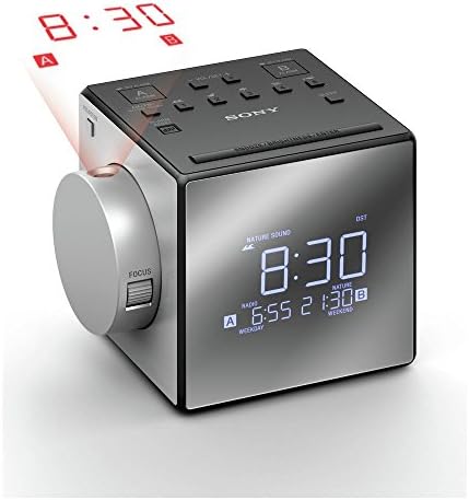 Sony ICFC1PJ.CEK Clock Radio with Time Projector - Black/Silver