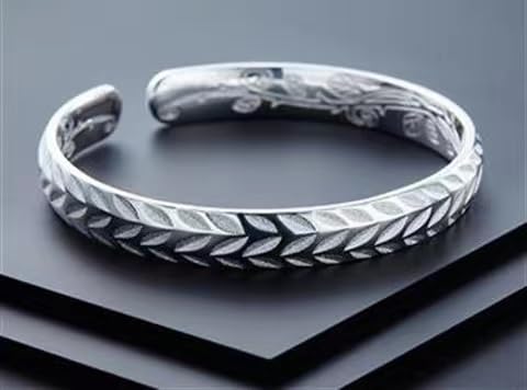 Srebrna bransoletka jubilerska 999, otwarta bransoletka damska sterling silver, prezent na Dzień Matki