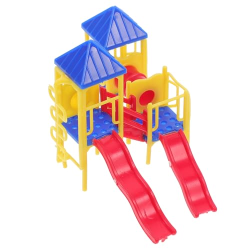 Abaodam Miniature Playground Model - Mini Childrens Playground Model Miniature Sand Table Decoration 1:75 Scale Mini Outdoor Park Slide Plastic Toy Furnishing Ornament