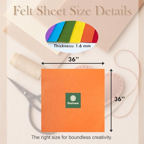 Image of Gray Soft Felt Sheet, 36 inch x 36 inch, 1.6mm Thick Acrylic Felt Fabric | Premium Craft Felt for Sewing, DIY Projects, Decorations, Art, and School Projects