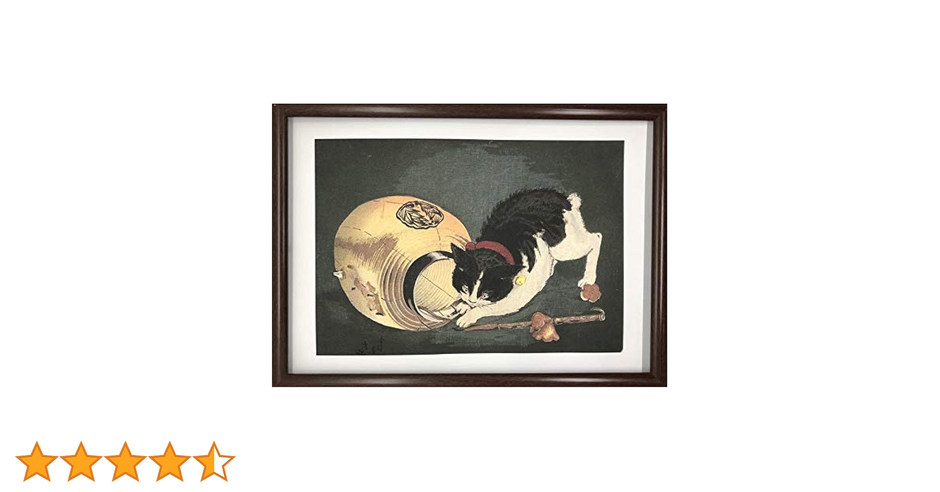 Amazon.co.jp: 小林清親 猫と提灯 A4 ポスター 輸送用 額付き ホビー