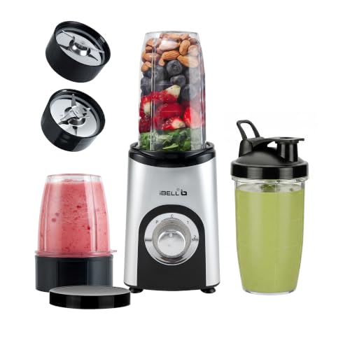 Image of iBELL 600W Nutri Blender - 24,000 RPM High-Speed Mixer Grinder & Juicer with 3 Multipurpose Jars, 3 Smart Modes & Stainless Steel Blades (Silver)