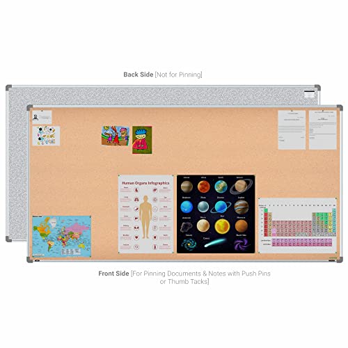 Image of Scholar Art Metis 4x8 Feet Cork Board for Office, Home & School | High Strength Natural Cork + High Density Soft Board for Pinning Photos, Sticky Notes & Reminders