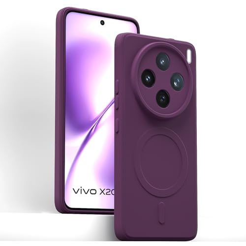 Image of Pikkme Back Cover for Vivo X200T 5G Soft Matte Silicone Mag-Safe Design (Mag-Safe Not Support) Camera Protection | Slim Fit Bumper Cover (Purple)