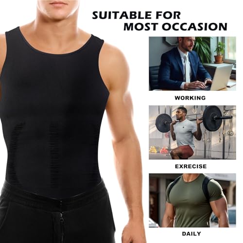 Gynecomastia Compression Shirts, Mens Slimming Body Shaper Vest, Tummy Control Undershirts4