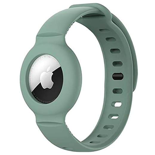 KURT HOME Premium silikonarmband armband etui klassiskt modernt fodral Apple AirTag fodral för småbarn barn flickor pojke ungdomar äldre köpa (mörkgrön)