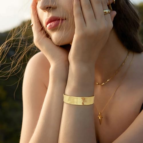 Hammered Gold Cuff Bracelets for Women Irregular Adjustable Open Bangles Chunky Statement Wide Gold Bracelets Vintage Boho Gold Arm Cuff Jewelry2