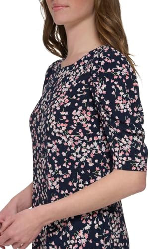 Image of Tommy Hilfiger Women's 1 /2 Sleeve Boat Neck Cotton Shift Mini Dress