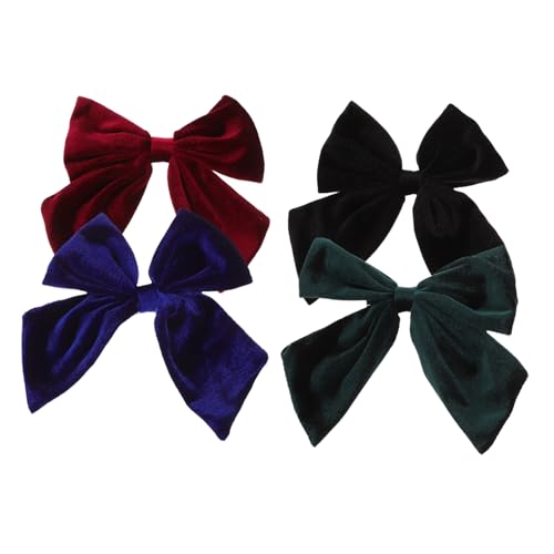 Baluue 4 Piezas Horquilla pinzas y bandas para el cabello para niñas Pinza para el cabello clips de pelo de barrette accesorios para el cabello pinza para el pelo franela