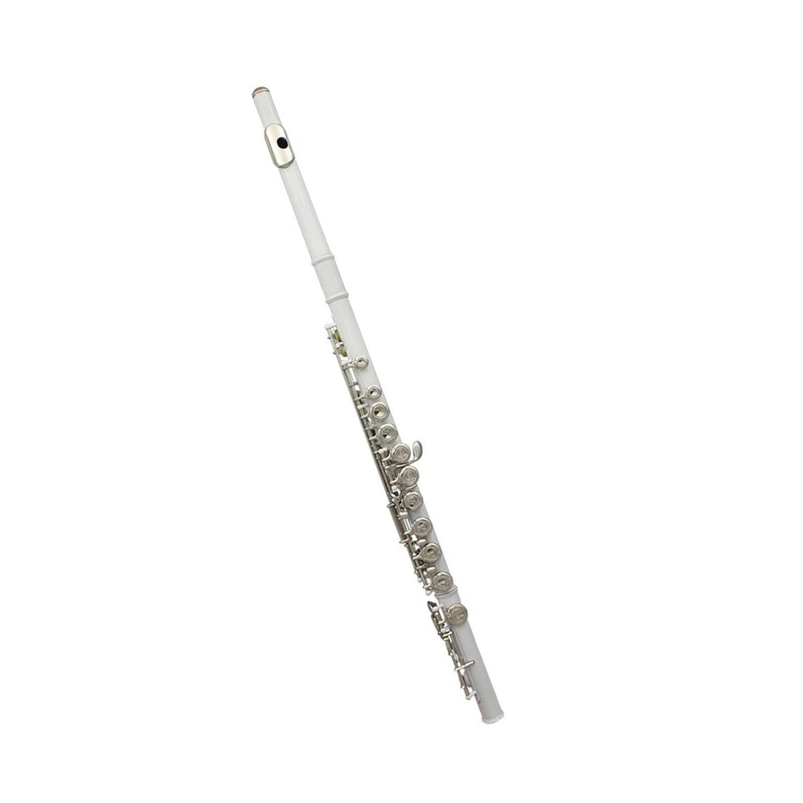 Flûte Traversière 16 Trous En Do Instrument Professionnel Blanc Livrée Avec Étui Baguettes Gants Et Pièces Flûte Pour Adultes