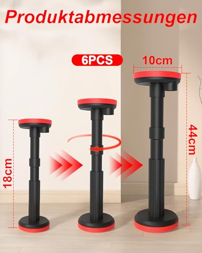 Zevmi Teleskopstützen Höhenverstellbar 18-45cm: 2 Stück Teleskop-Stützstange Verstellbar Stützsystem 400 Kg Gewichtskapazität Teleskopstütze für Schrank Waschbecken Sofa