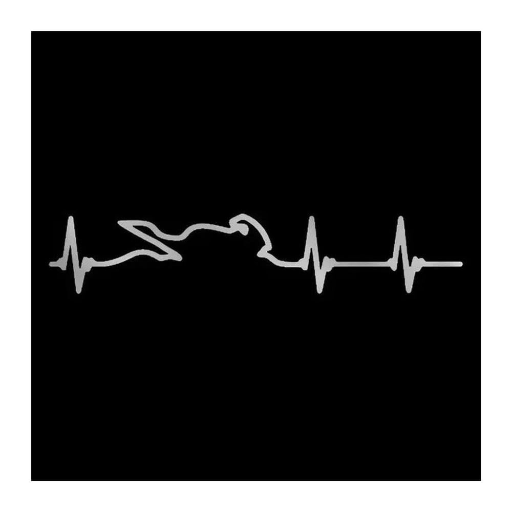 Stickers Heartbeat Waterproof Car Motorbike Reflective Decoration Decal(Silver)