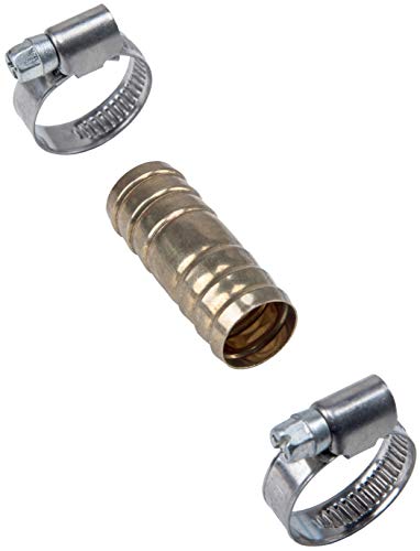 Cornat Schlauchverbinder Ø 19 mm - Mit 2 Schlauchschellen Ø 16 - 25 mm (3/4 Zoll) - Aus Messing / Schlauch-Verbindungsstück / Schlauchanschluss / Schlauchverlängerung / TEC308402