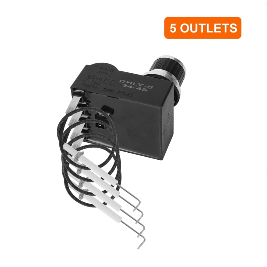 Image of 5 Outlet Grill Igniter Kit for Blackstone 36 inch Griddle with Air Fryers Combo | Electronic Battery Spark Ignitor with Ignition Wires Replacement Parts for Blackstone 36 Inch 4 Burner