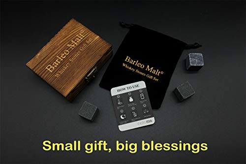 Barleo Malt° BLO-US001 Whiskey Stones Gift Set Pack Of 9 Whiskey Rocks In Engraved Wooden Gift Box, For Dad/Whisky/Bourbon Drinker thumb #2