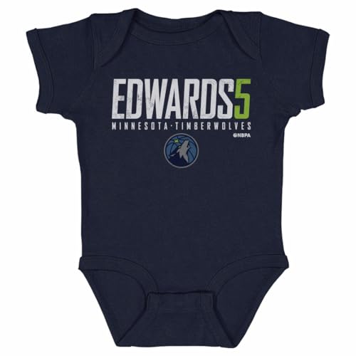 500 LEVEL Anthony Edwards Minnesota Timberwolves One-Piece Infant Bodysuit - Anthony Edwards Minnesota Timberwolves Elite WHT (Navy, 12M)