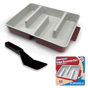 Baker’s Edge Brownie Pan with Premium Ceramic Nonstick Coating – Limited Edition | The Original All Edges Brownie Pan for Baking | Heavy Gauge Cast Aluminum Construction, Rectangular 9×12” Baking Pan