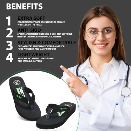 Image of DOCTOR HEALTH SUPER SOFT Women's Orthopedic Sandals And Slippers | Lightweight Anti-Skid Comfort Slides for Heel Pain Relief | Soft Cushion Sole Footwear for Everyday Use