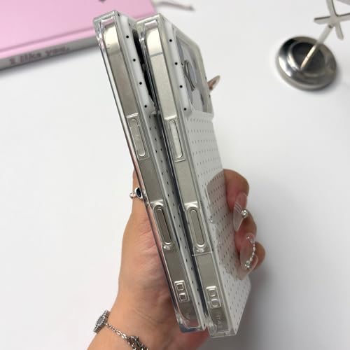 Coque à pois pour iPhone 17 Pro Max MagSafe blanche fine