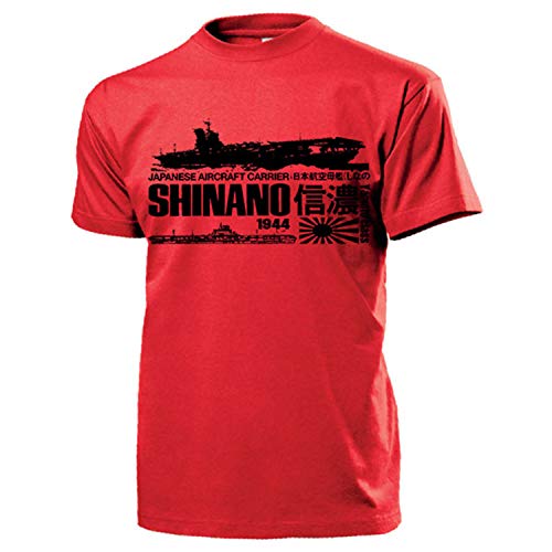 T-Shirt Shinano 1944 Rouge XL : Style Naval Japonais Durable sans Déformation pour Passionnés
