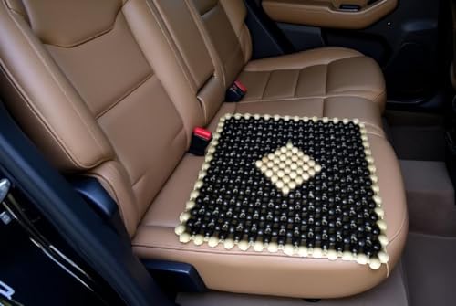 Q1 Beads SBlack Wooden Beads Acupressure mat car Bead seat Black Color/Heating pad/Gel pad Cover Cushion for CAR/Office Chair/Home Chair/Sofa/Jhula/Swing/Truck/Bus/Tempo(Small, Black)