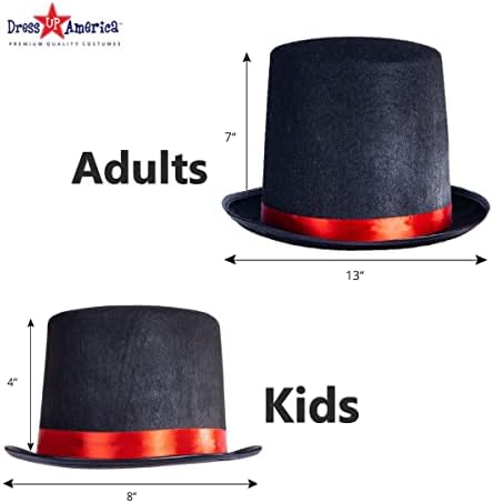 Dress up America Tuxedo Kids Top Hat with Trim