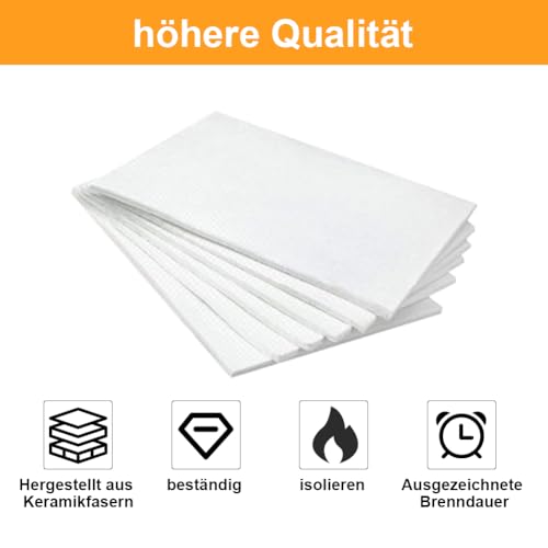 4 Stück Keramikwolle für Bioethanol - 30 X 20cm Kamin Keramikschwamm für Bio Ethanol Kaminofen - Bioethanol Ersetzen Sie den Docht für Tischkamin Indoor - Ethanol Ceramic Sponge/Ceramic Wool