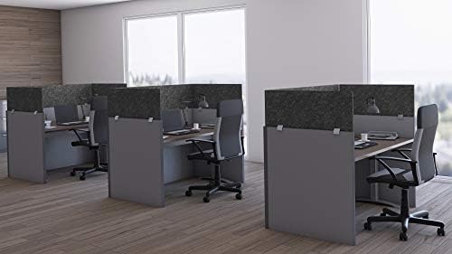OBEX - Panel Cubicle Mounted PET Privacy Screen - Desk Privacy Panel for Office Cubicles - Noise and Visual Distraction-Reducing Desk Divider - Cubicle Accessories for Office - 18" x 36", Shadow