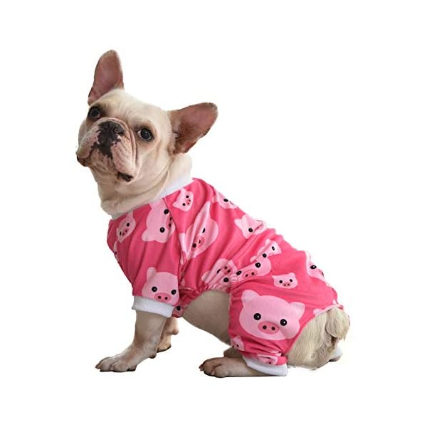 Cutebone pink pig dog pajamas cute cat clothes pet pjs onesie, medium p46m