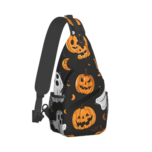 Bolso bandolera ligero unisex Halloween Pumpkin Ghost miniatura 2