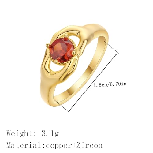 Bague cadeau d'anniversaire sincère avec zircon rouge - 2