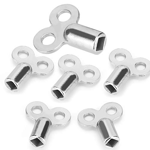 TOYMIS 6Pcs Radiator Valve Keys Radiator Bleed Hole Key Radiator Vent Air Valve Key Plumbing Valve Key for Radiators and Faucet (Silver)