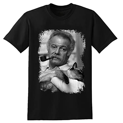 Photo de Georges Brassens Singer Cotton T-Shirt Men's Unisex Tee Black S Black XXL