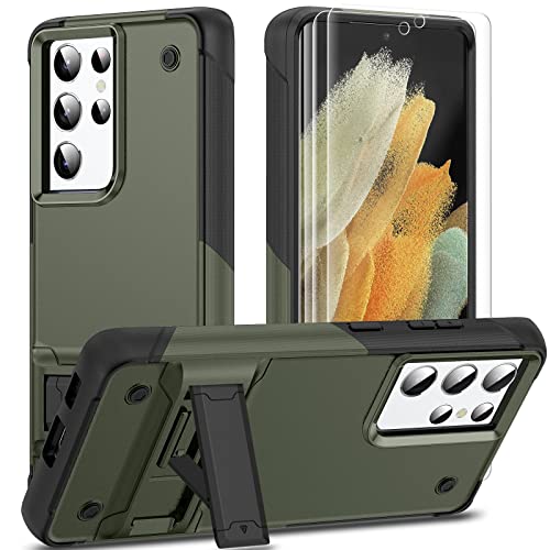 Coque Galaxy S21 Ultra de grade militaire avec béquille et double protection