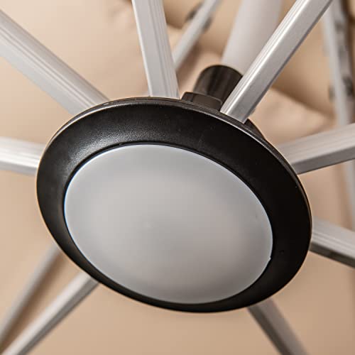 PURPLE LEAF LEDカンチレバー傘ライト ポータブル 充電式 12色変化 パティオ傘 キャンプテント アウトドア用