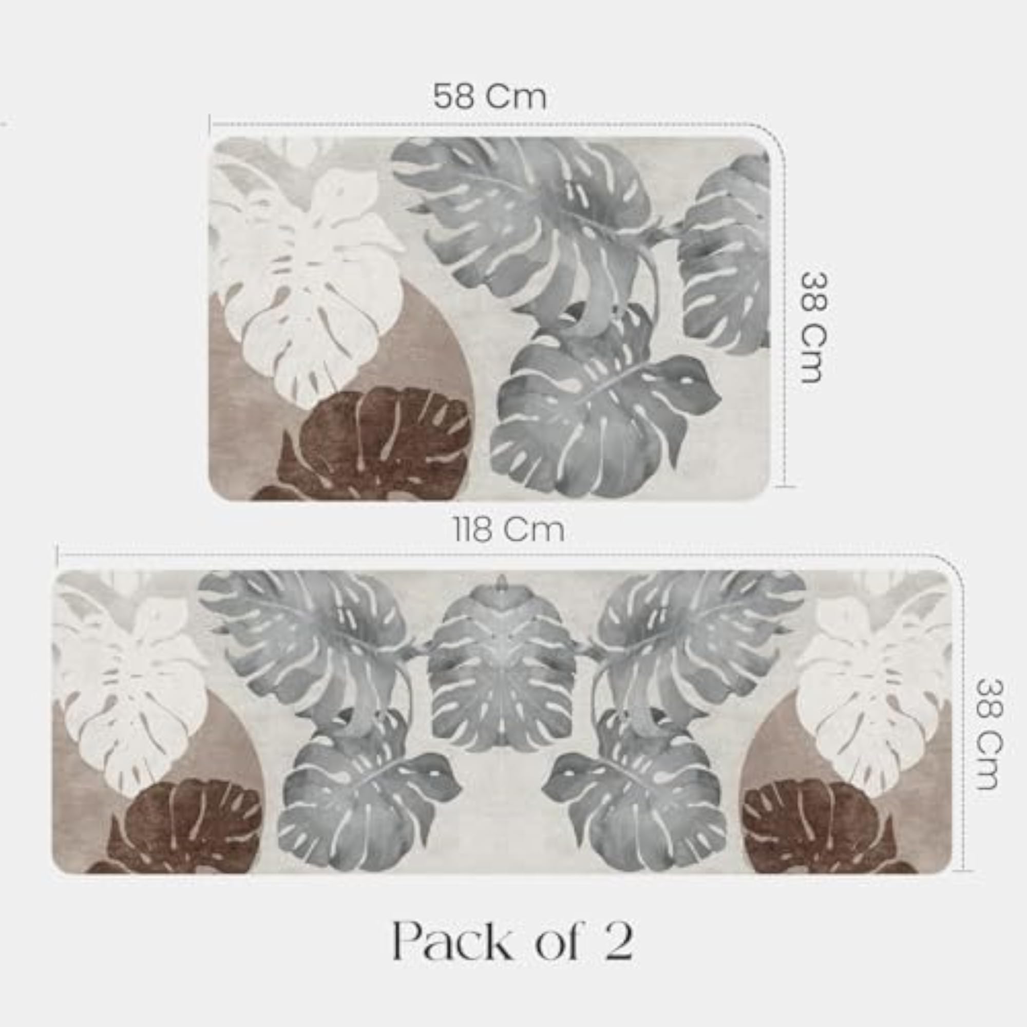 Anti Slip Kitchen Mats for Floor, 2 Pcs Waterproof Memory Foam