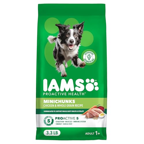 IAMS Proactive Health Adult Minichunks Premium Dry Dog Food Adult Dog Food Dry Recipe 3.3 lb.
