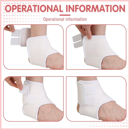 Image of Tarpop 2 Pairs Kids Ankle Brace Set Foot Support Stabilizer Wraps Protector Guard Knitted Ankle Sleeve Sock Support Compression Socks for Injury Prevention(White,Large)