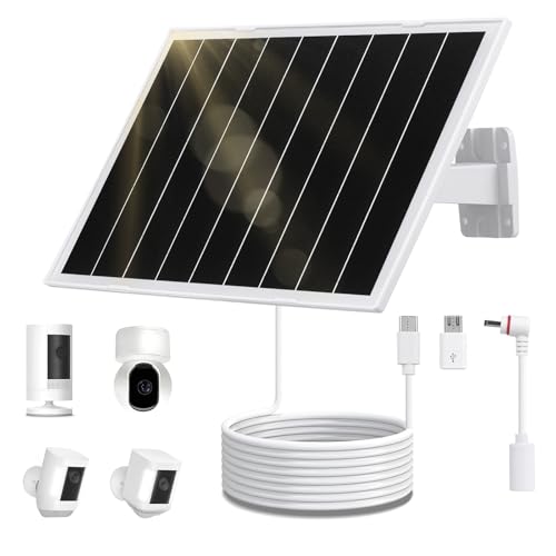 Image of TANGOSUN 8W Solar Panel for Security Camera, USB c Solar Panel for Camera, with 9.5ft Cable, DC 5V Camera Solar Panel IP65, Universal for The Majority Rechargeable Battery Camera, 360°Adjustable