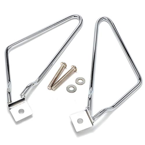 UNbrand soportes para alforjas de motocicleta compatibles con Harley Sportster 883 Iron XL883N Dyna FXDF Softail V-ROD cafer bobber chopper touring Suzuki Kawasaki (cromo) miniatura 4