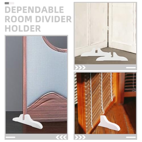 Support pour paravent blanc lot de 4 bases stables pour separation de cloison mobile