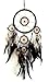Dream Catcher Traditional Native Style Black Suede Dreamcatcher with Bone Beads & Feathers - 28