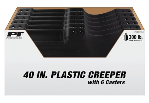 Image of Performance Tool W85006BULK 40 in. Plastic Mechanics Creeper Black | Automotive garage and shop floor creeper. Six 360-degree swivel casters. 300 lb capacity. Built-in storage tray