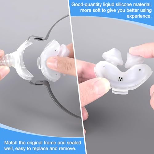 Image of Replacement Cushions for AirFit P10 Nasal Pillow, 2-Pack, Ultra-Soft Silicone, Secure Fit, Leak-Free, Latex-Free (Medium)