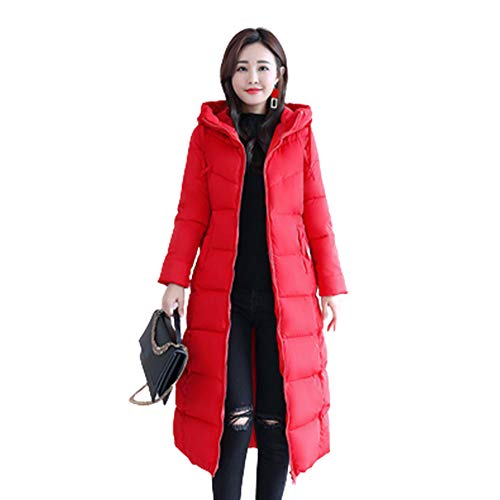 Manteau d'hiver en coton AKT pour femmes parka rouge chaud taille 2XL