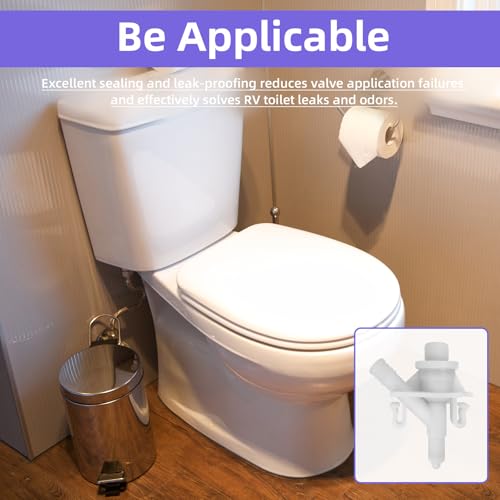 Image of 2 Sets 385311641 RV Toilet Water Valve Kit with 4 PCS 385311658 Toilet Flush Ball Seal for Dometic Sealand 300 301 310 320 Series RV Toilets