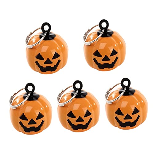 Hohopeti Halloween Decor Jingle Bells Pumpkin Charms for Pet Collar Pet Bell Ornament Set
