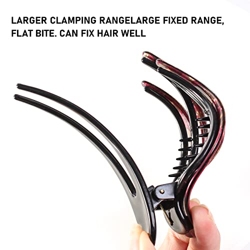 Mistofu 3Pcs French Concord Women's Hair Claw Clips - Curved Strong Hold No Slip Grip Large Clips for Thick or Thin Hair (multicolor A)