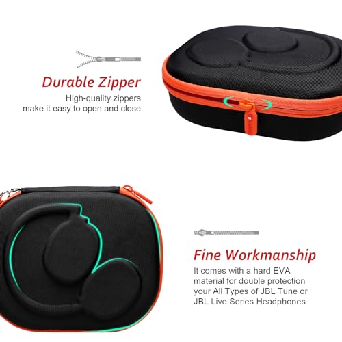 Image of XANAD Hard Case for JBL Tune 720BT /770NC /710BT /760NC /700BT /750BT /510BT /660NC /520BT /500 /E45BT and JBL Live 770NC /660NC /650BT /460NC /670NC /400BT /500BT and Wireless Headphone,Orang Red