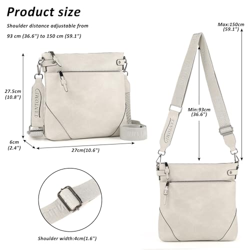 Image of TANTOMI Crossbody Bags for Women, PU Leather Hobo Purse Shoulder Handbags | Adjustable Wide Strap, Multi Pockets, Roomy, Lightweight, Versatile for Everyday or Travel